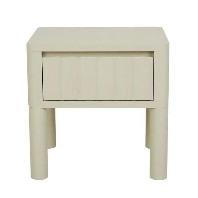 Oliver Fluted One Drawer Bedside | Putty - Rose St Trading Co