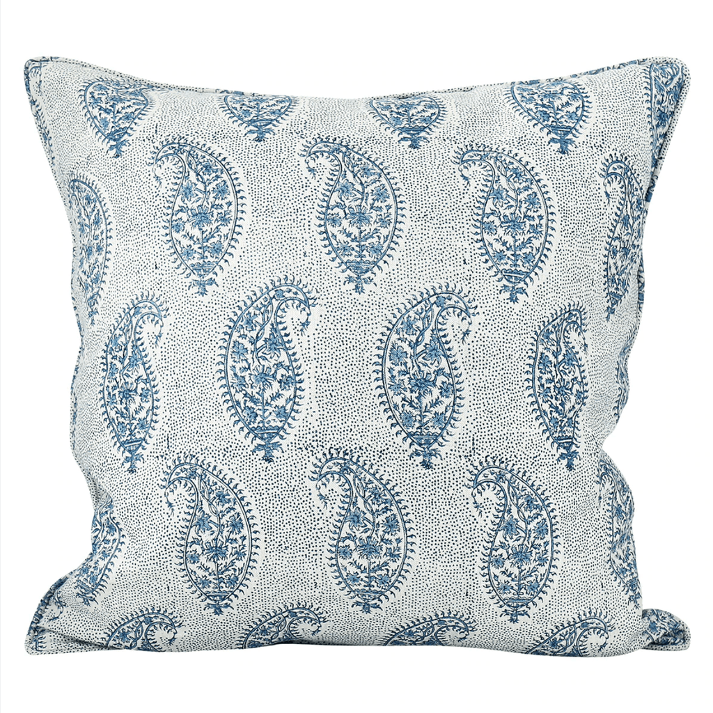 Walter G  Paisley Azure Linen Cushion available at Rose St Trading Co