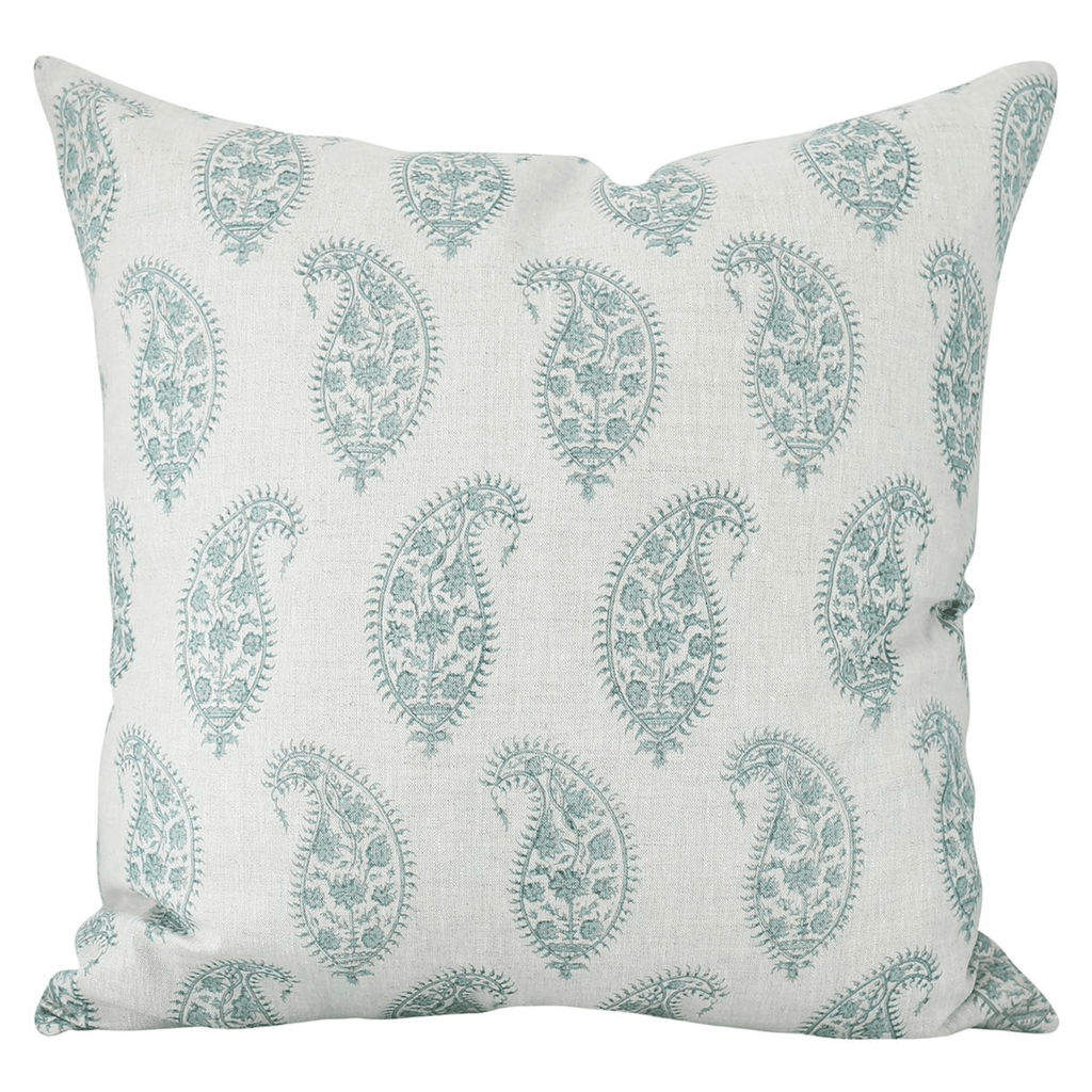 Walter G  Paisley Celadon Linen Cushion available at Rose St Trading Co