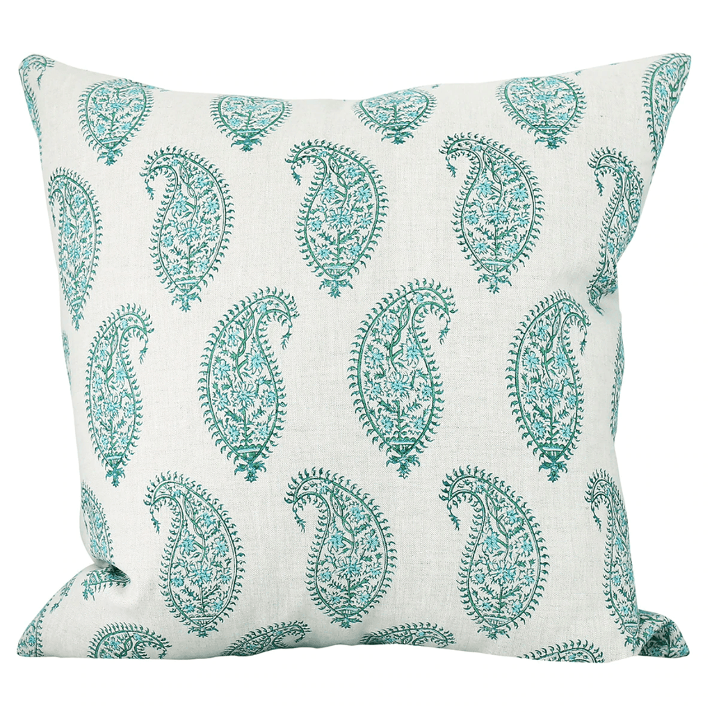 Walter G  Paisley Emerald Linen Cushion available at Rose St Trading Co