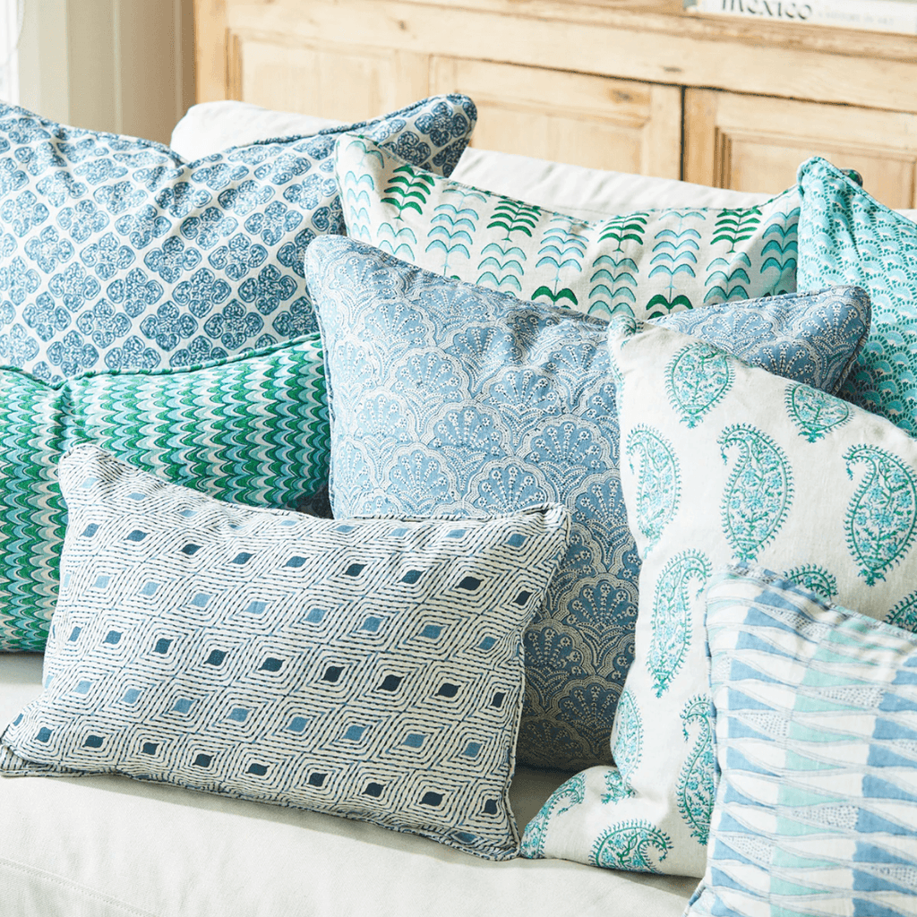 Walter G  Paisley Emerald Linen Cushion available at Rose St Trading Co