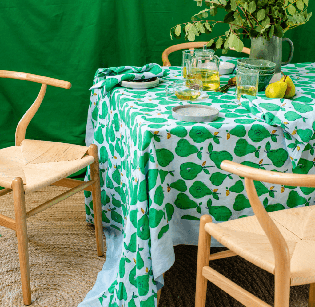 Bright Threads  Pear Tablecloth available at Rose St Trading Co