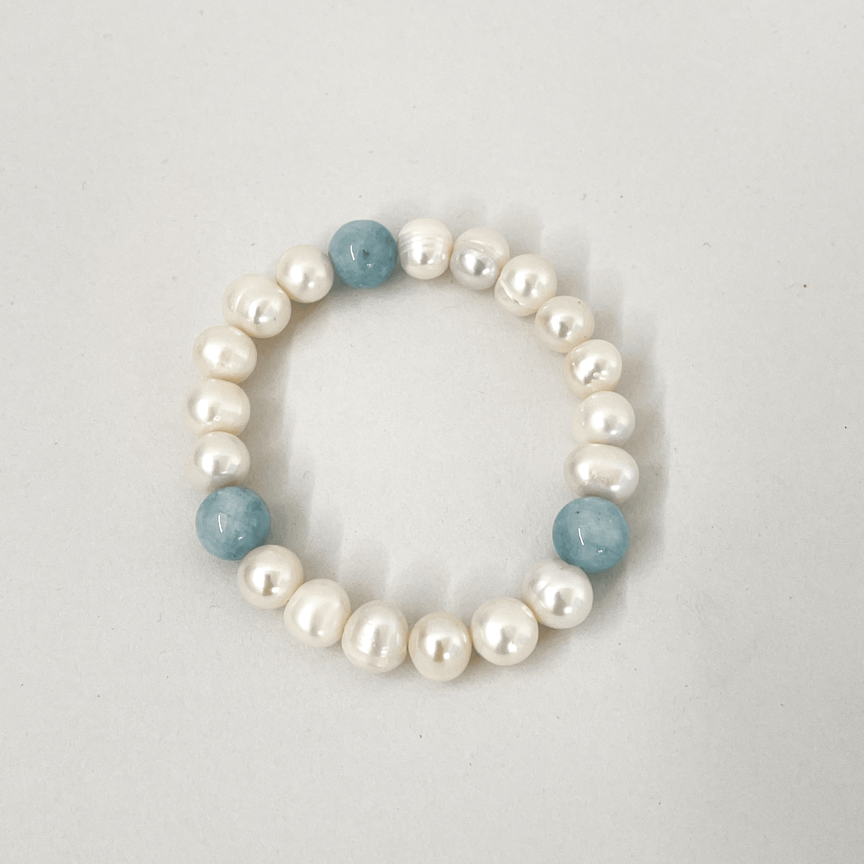 Pearl and aquamarine online bracelet