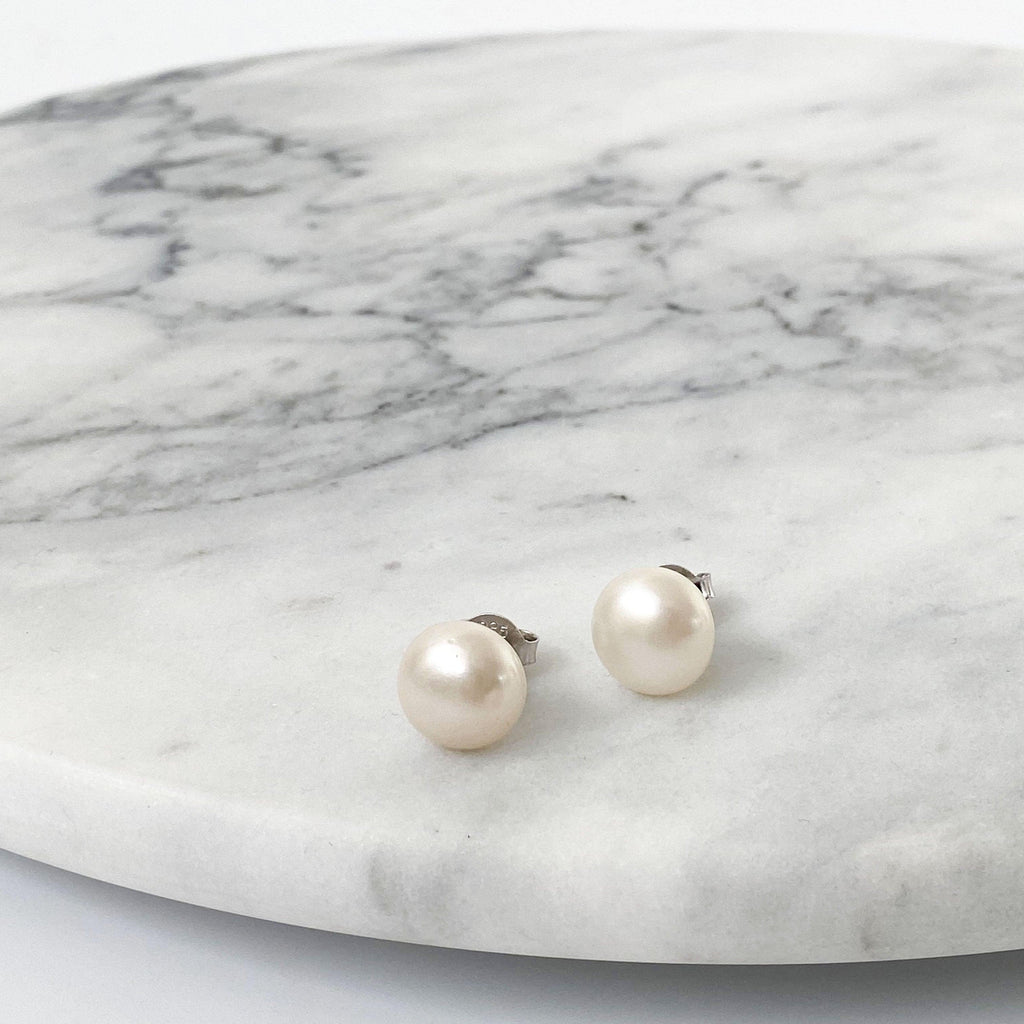 RSTC  Pearl Stud Earrings available at Rose St Trading Co