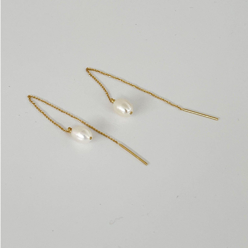 RSTC  Pearl Thread Earring available at Rose St Trading Co