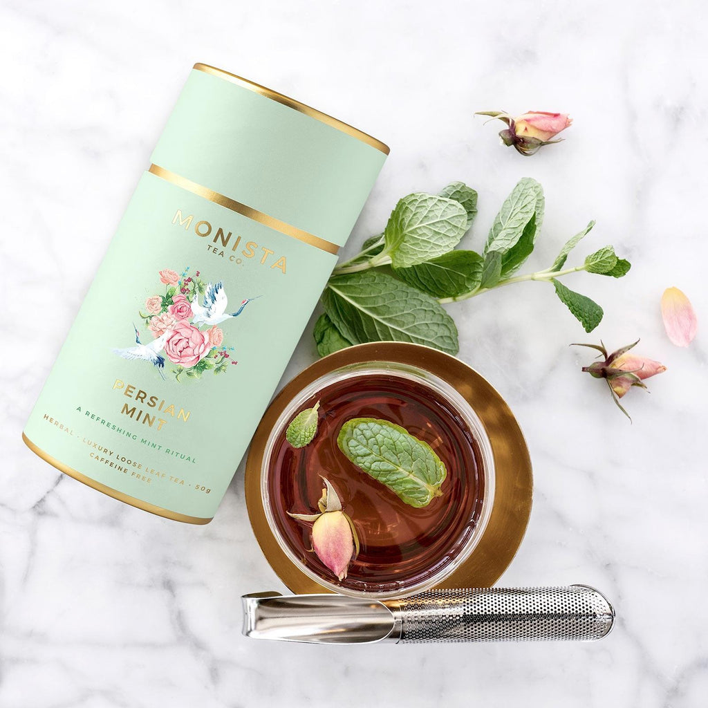 MONISTA TEA CO.  Persian Mint Tea available at Rose St Trading Co