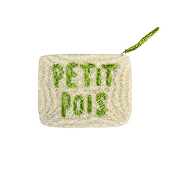 Petit Bisou Beaded Mini Purse | White with Green - Rose St Trading Co