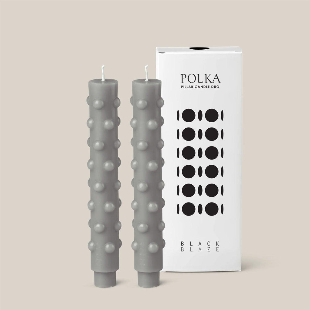 Black Blaze  Polka Candle Duo | Grey available at Rose St Trading Co