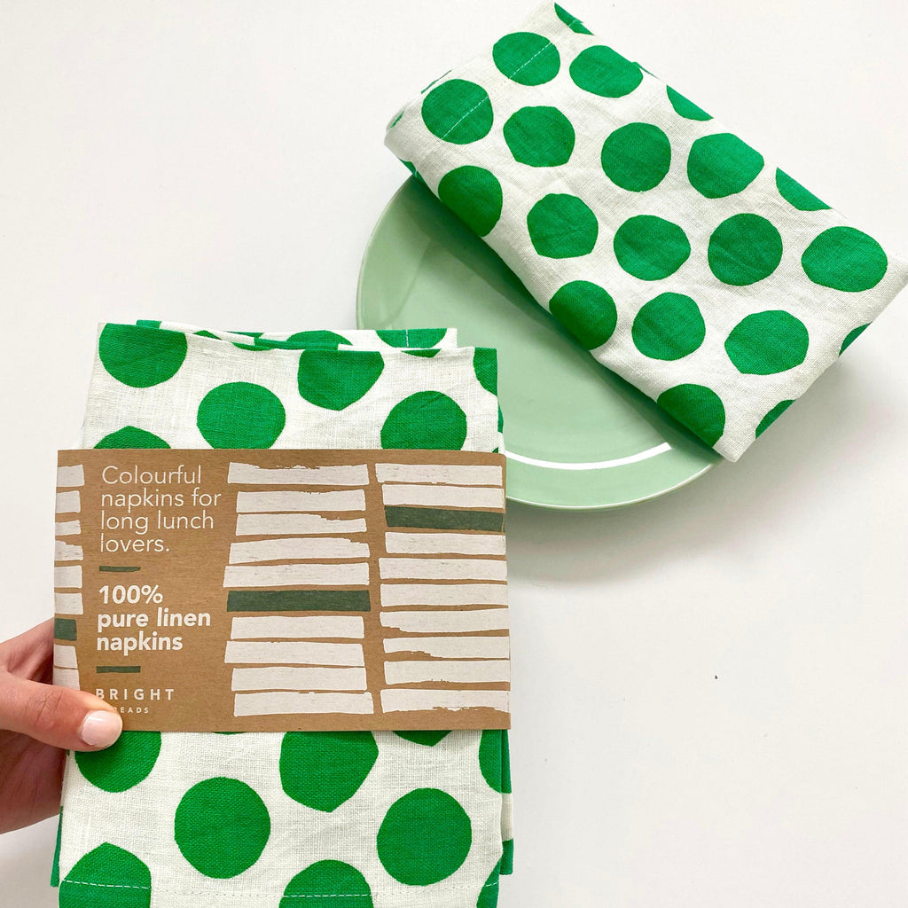 Bright Threads  Polka Dot Napkin | Green available at Rose St Trading Co
