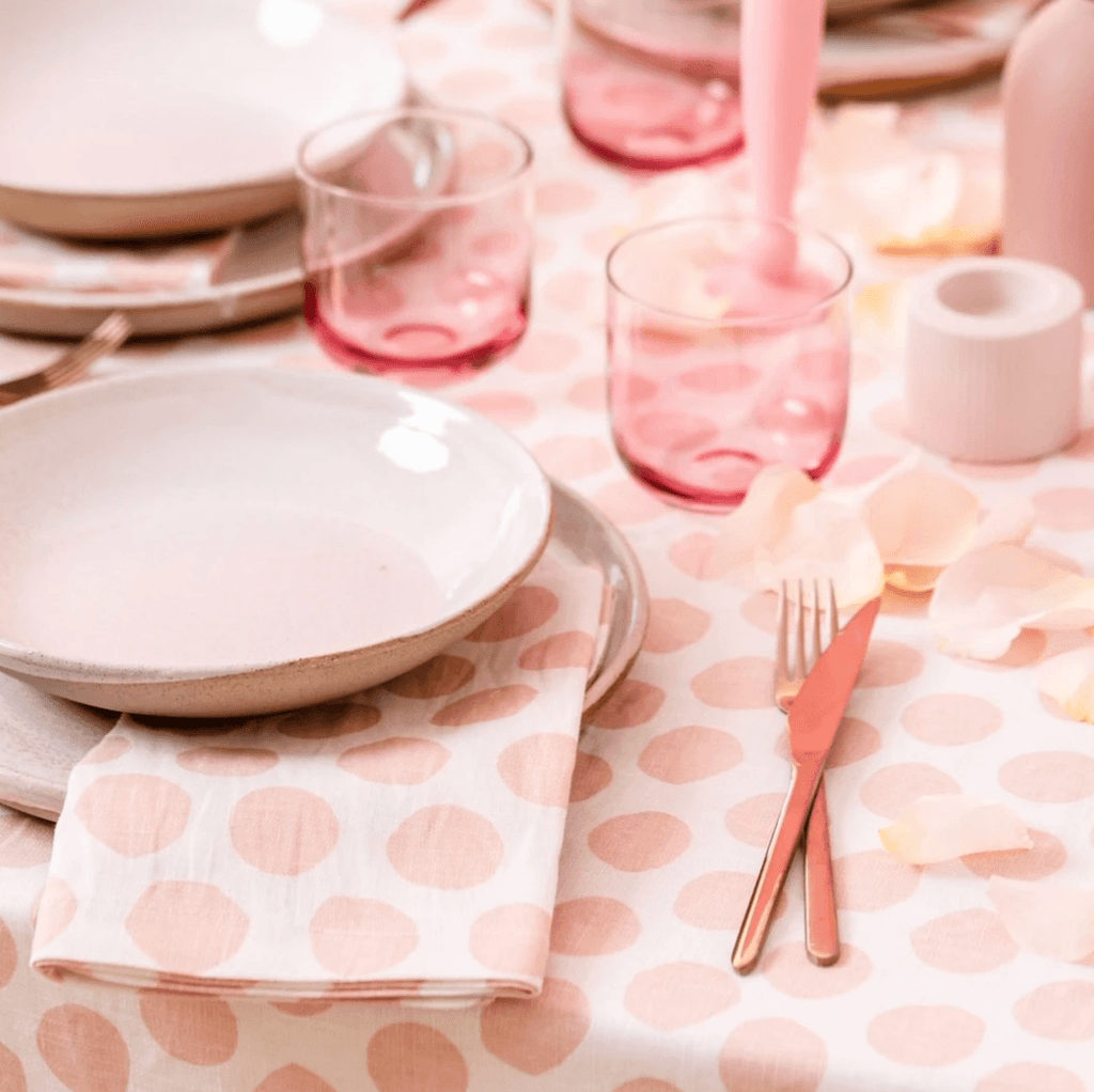 Bright Threads  Polka Dot Napkin | Tulle Pink available at Rose St Trading Co