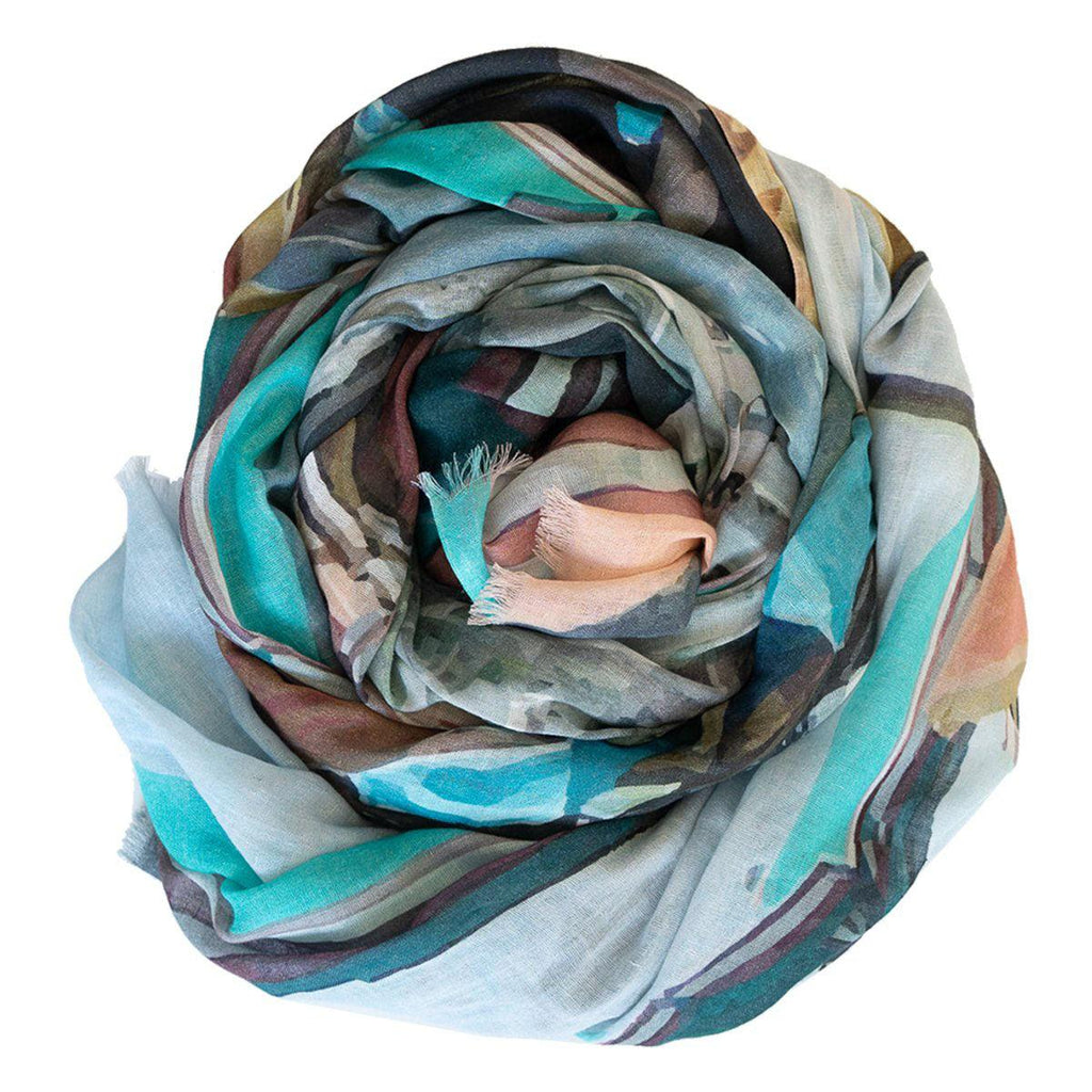 Urban Fable Designs  Positano Cotton Linen Scarf available at Rose St Trading Co