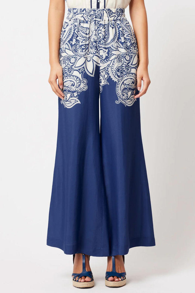 Positano Elastic Waist Wide Leg Pant | Nautique Paisley - Rose St Trading Co