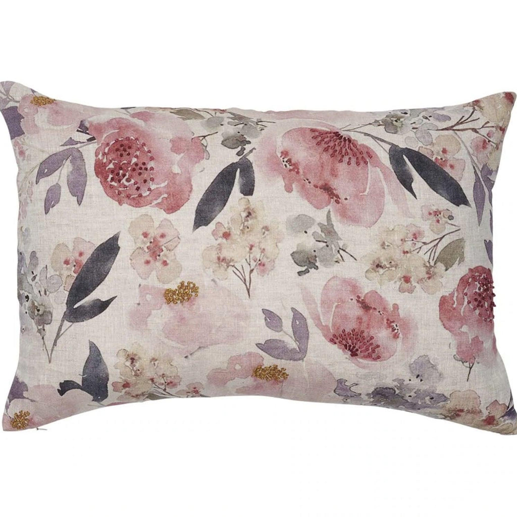 Eadie Lifestyle  Posy Linen Cushion | Rose Floral 40 x 60cm available at Rose St Trading Co