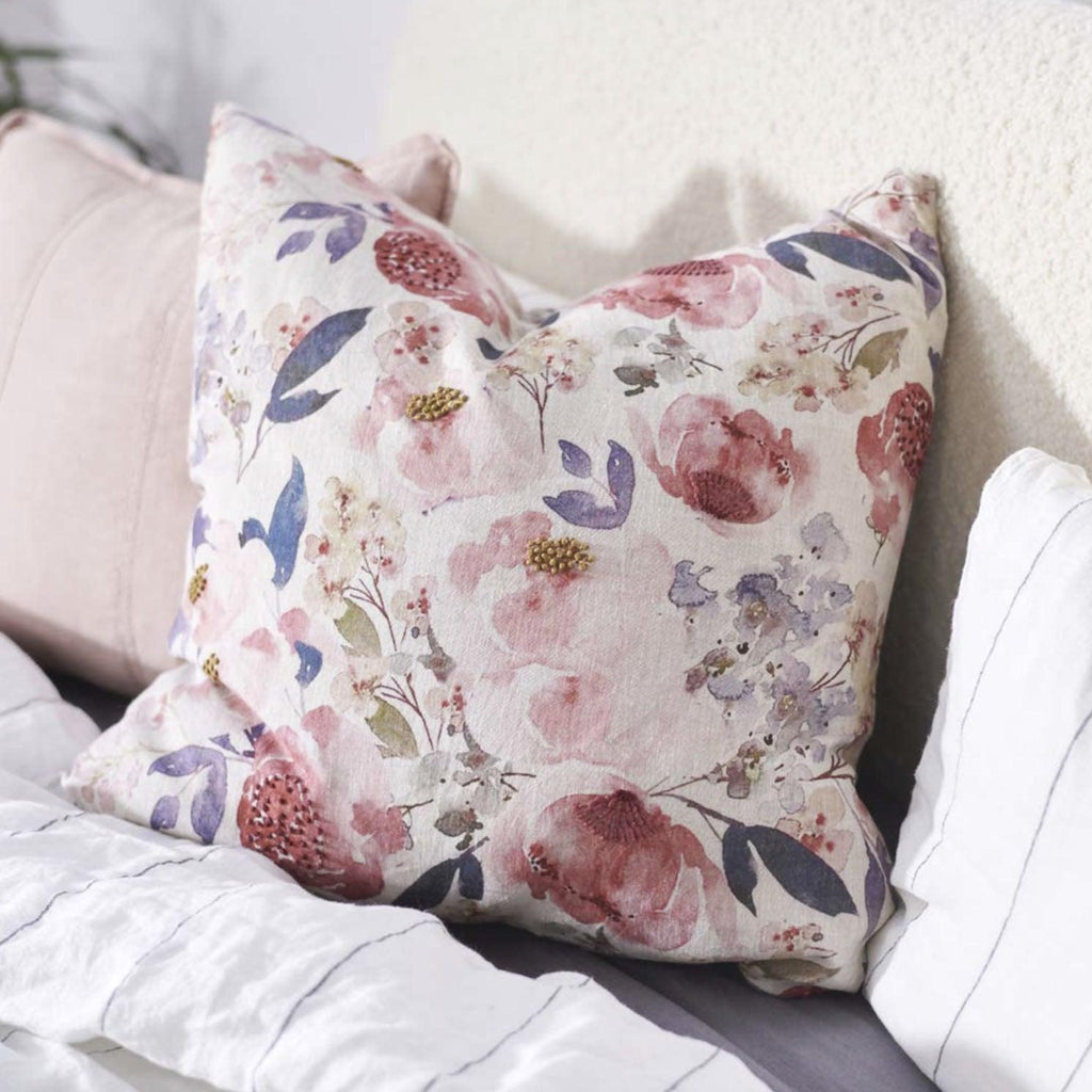 Eadie Lifestyle  Posy Linen Cushion | Rose Floral available at Rose St Trading Co