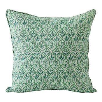 Walter G  Praiano Emerald Linen Cushion available at Rose St Trading Co