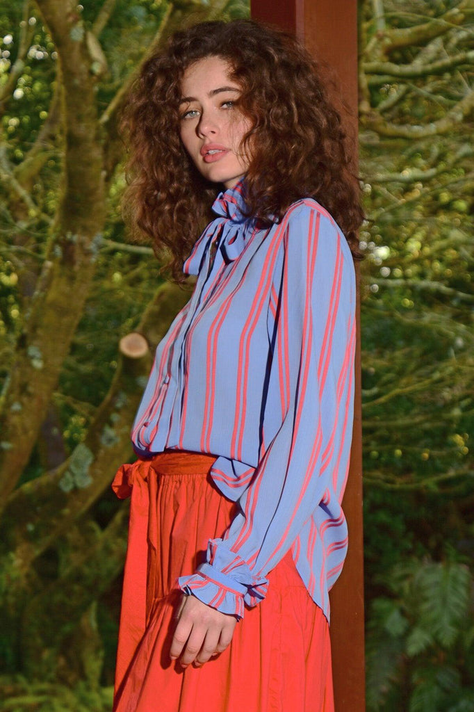 Pretty Tied Up Blouse | Cornflower & Red by Trelise Cooper in stock at Rose St Trading Co
