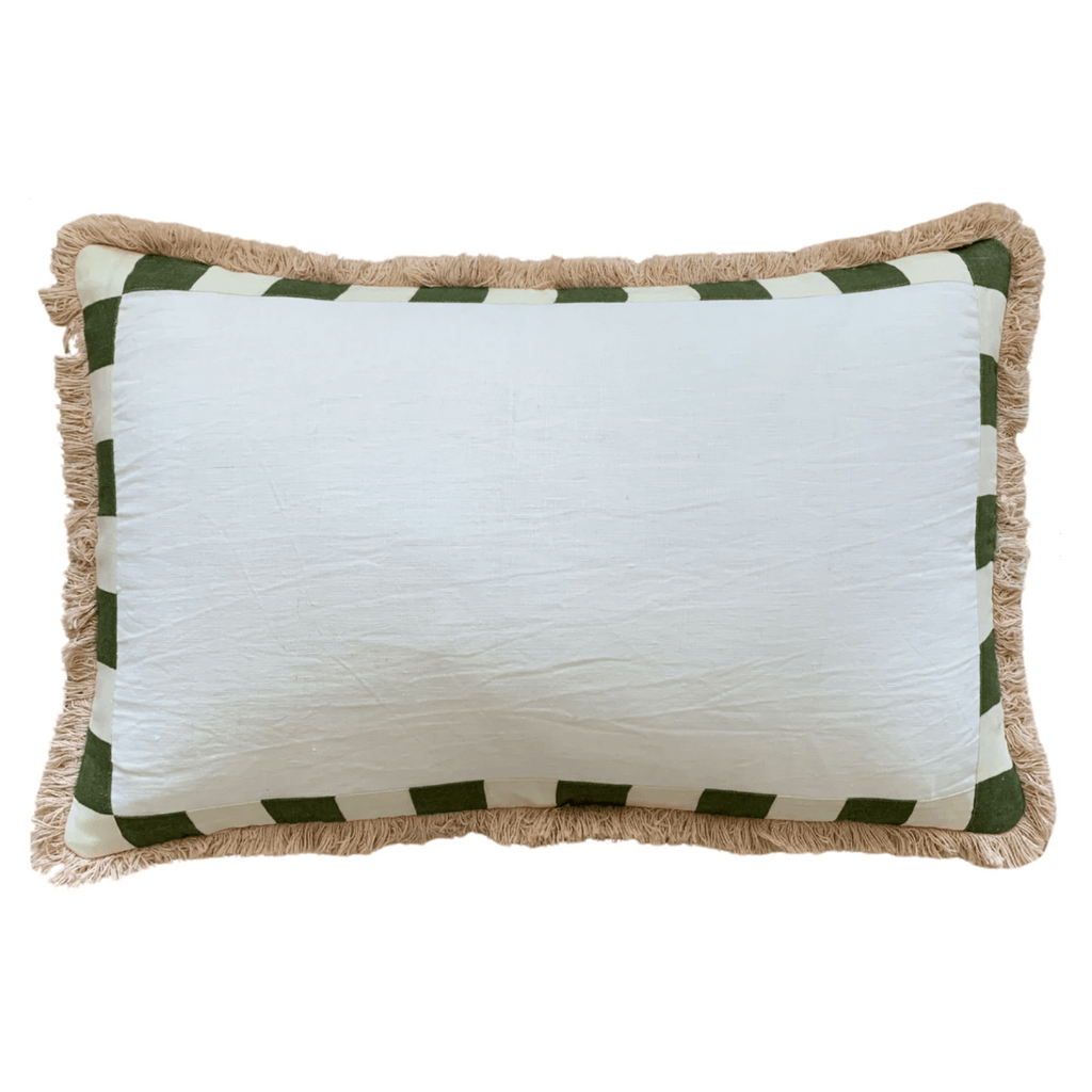 RSTC  Pure Linen Cushion Green | 60 x 40cm available at Rose St Trading Co