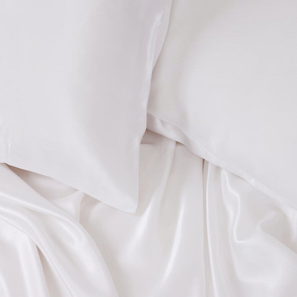 Silk Magnolia  Pure Silk Pillowcase | Arctic White available at Rose St Trading Co