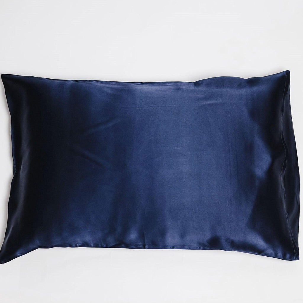 Silk Magnolia  Pure Silk Pillowcase | French Navy available at Rose St Trading Co