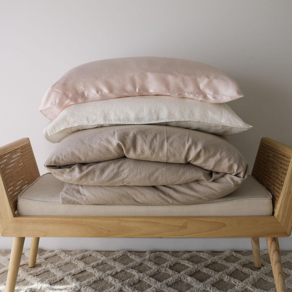 Silk Magnolia  Pure Silk Pillowcase | Peony Pink available at Rose St Trading Co