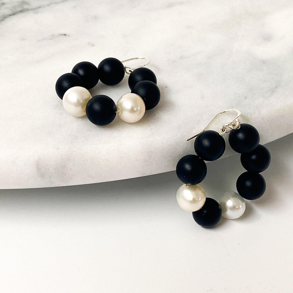 RSTC  Rachel Earring | Black Onyx available at Rose St Trading Co