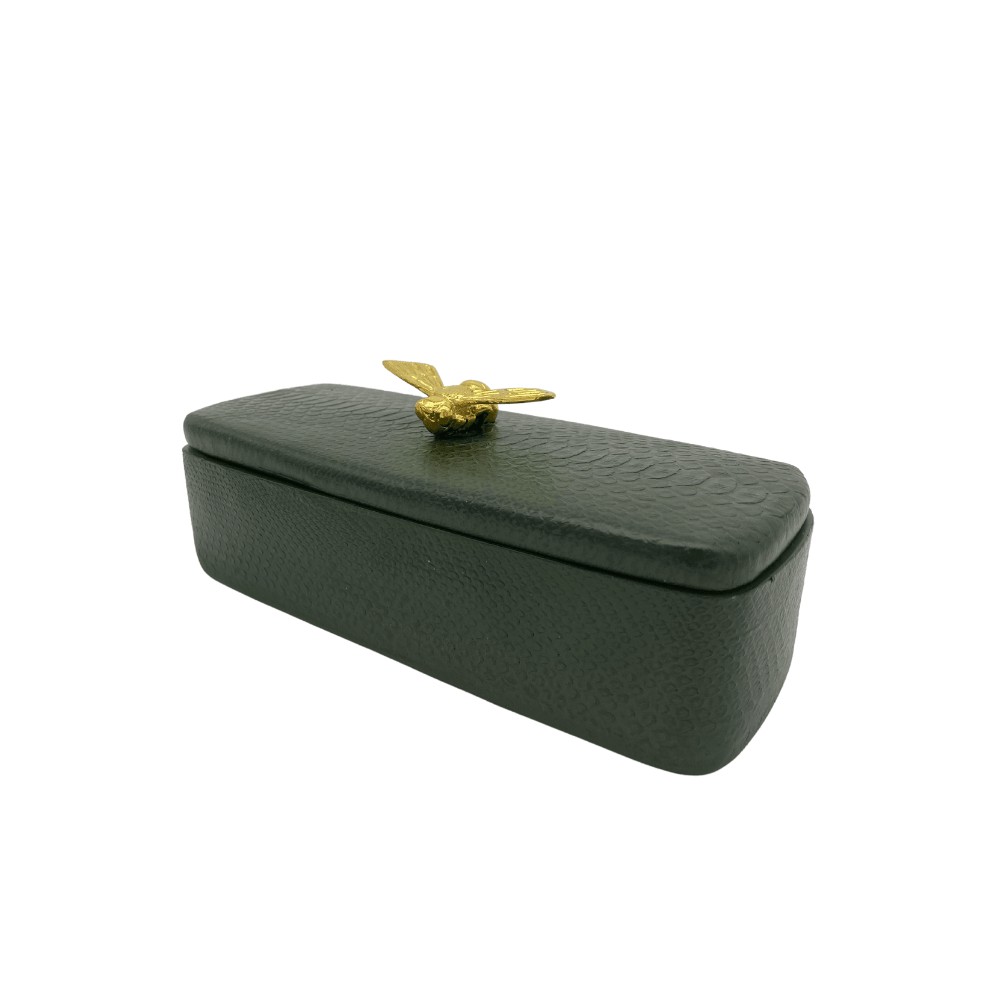 Flair  Rectangle Box with Bee | Green available at Rose St Trading Co
