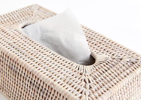RSTC  Rectangle Tissue Box Holder | White Wash available at Rose St Trading Co