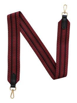 Rose St Trading Co  Red and Black Stripe Bag Strap - 90cm available at Rose St Trading Co