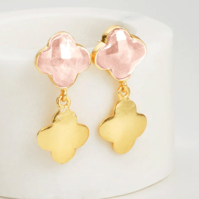 Zafino  Reece Earring | Rose Quartz available at Rose St Trading Co