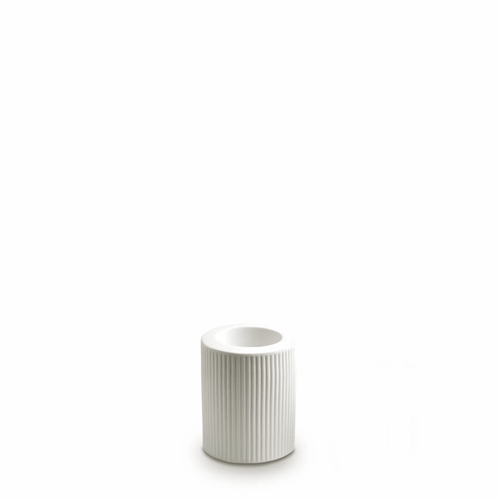 Marmoset Found  Ribbed Infinity Candle Holder Snow (M) available at Rose St Trading Co