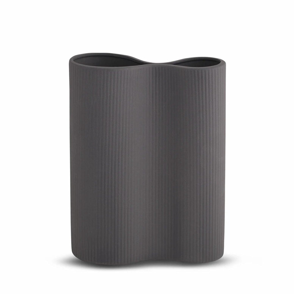 Marmoset Found  Ribbed Infinity Vase Charcoal | M available at Rose St Trading Co