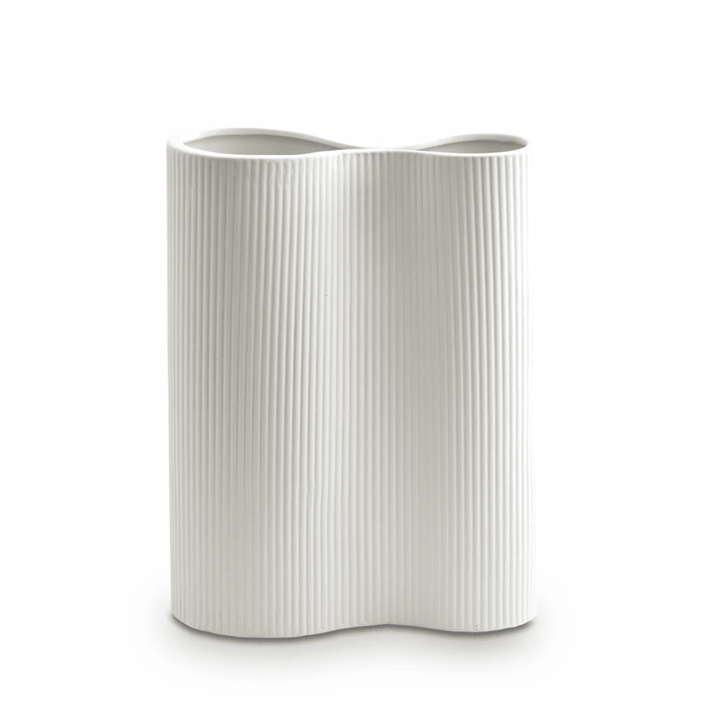 Marmoset Found  Ribbed Infinity Vase Snow (M) available at Rose St Trading Co