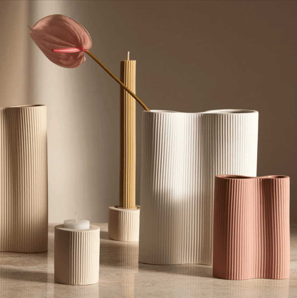 Marmoset Found  Ribbed Infinity Vase Snow (M) available at Rose St Trading Co