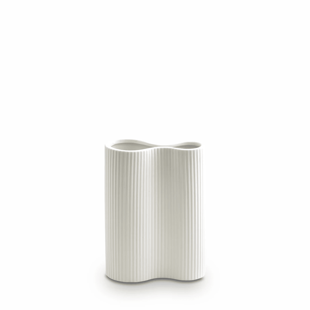 Marmoset Found  Ribbed Infinity Vase Snow (S) available at Rose St Trading Co