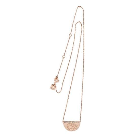 By Charlotte  Rose Gold Lotus Short Necklace available at Rose St Trading Co