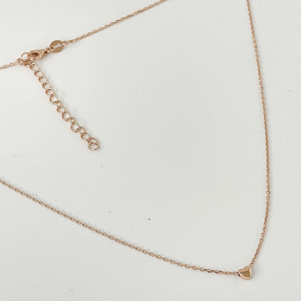 RSTC  Rose Gold Plater Necklace with Small Heart available at Rose St Trading Co