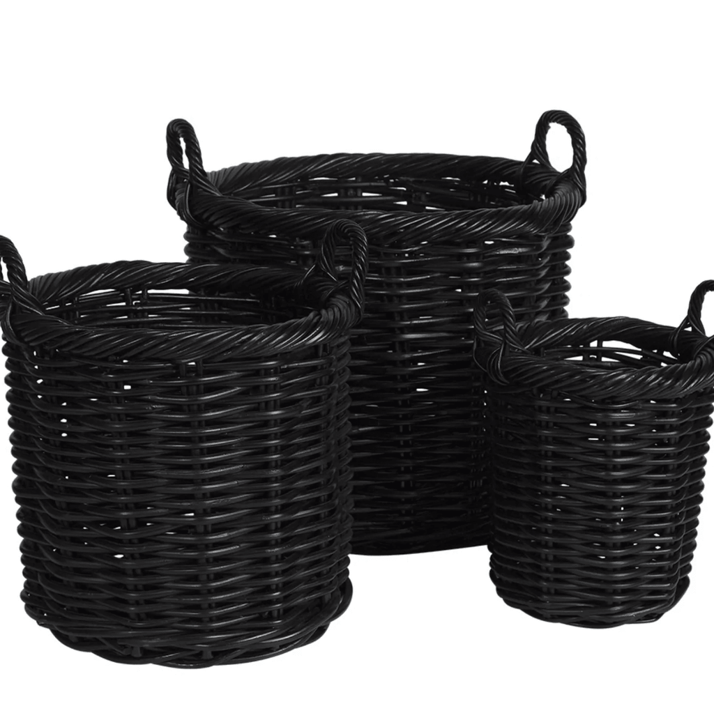 RSTC  Round Baskets Black | 3 sizes available at Rose St Trading Co