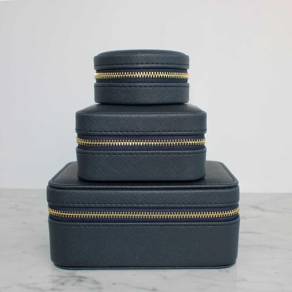 Rose St.  Round Jewellery Case | Navy available at Rose St Trading Co