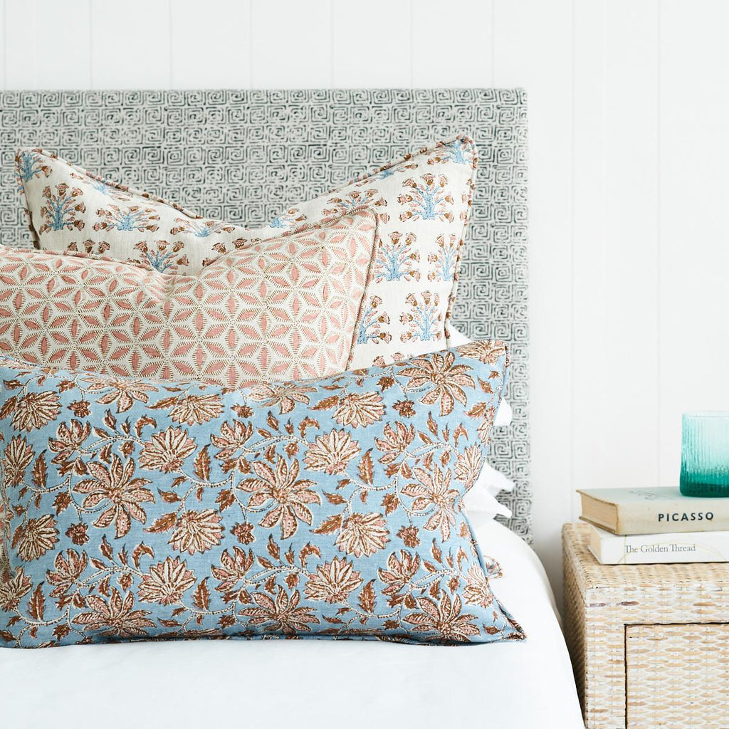 Walter G  Samode Winter Bloom Linen Cushion | 55x55cm available at Rose St Trading Co