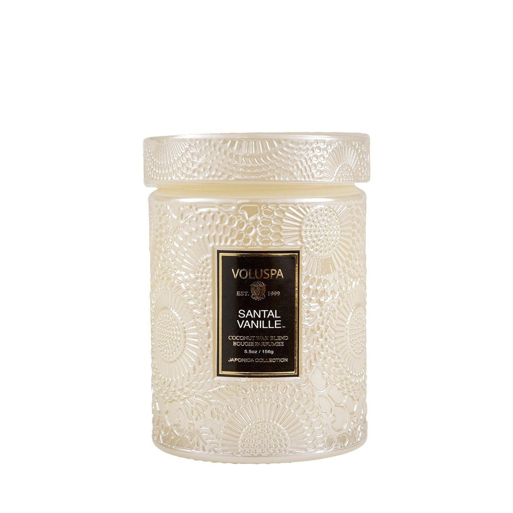 Voluspa  Santal Vanille 50hr Glass Candle available at Rose St Trading Co