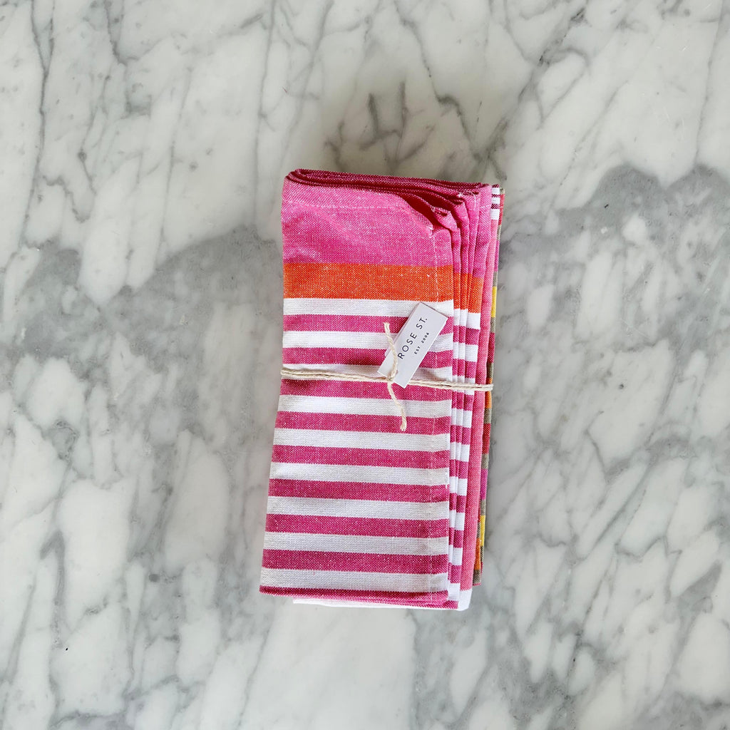 Set of 3 Tea Towels | Pink + Orange - Rose St Trading Co