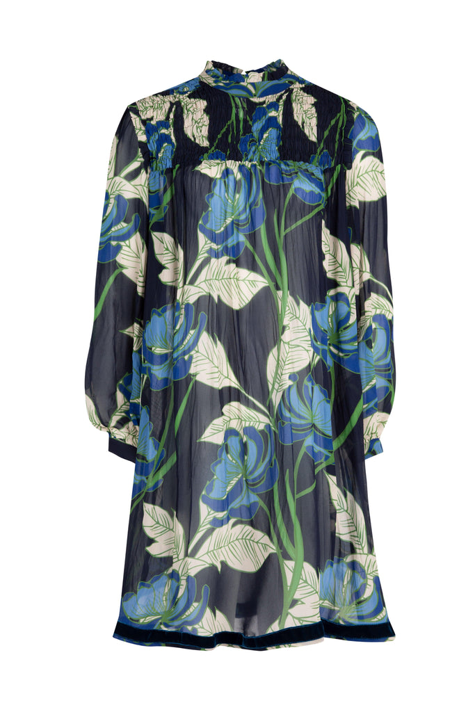 Shirr Perfection Dress | Navy Floral by Trelise Cooper in stock at Rose St Trading Co