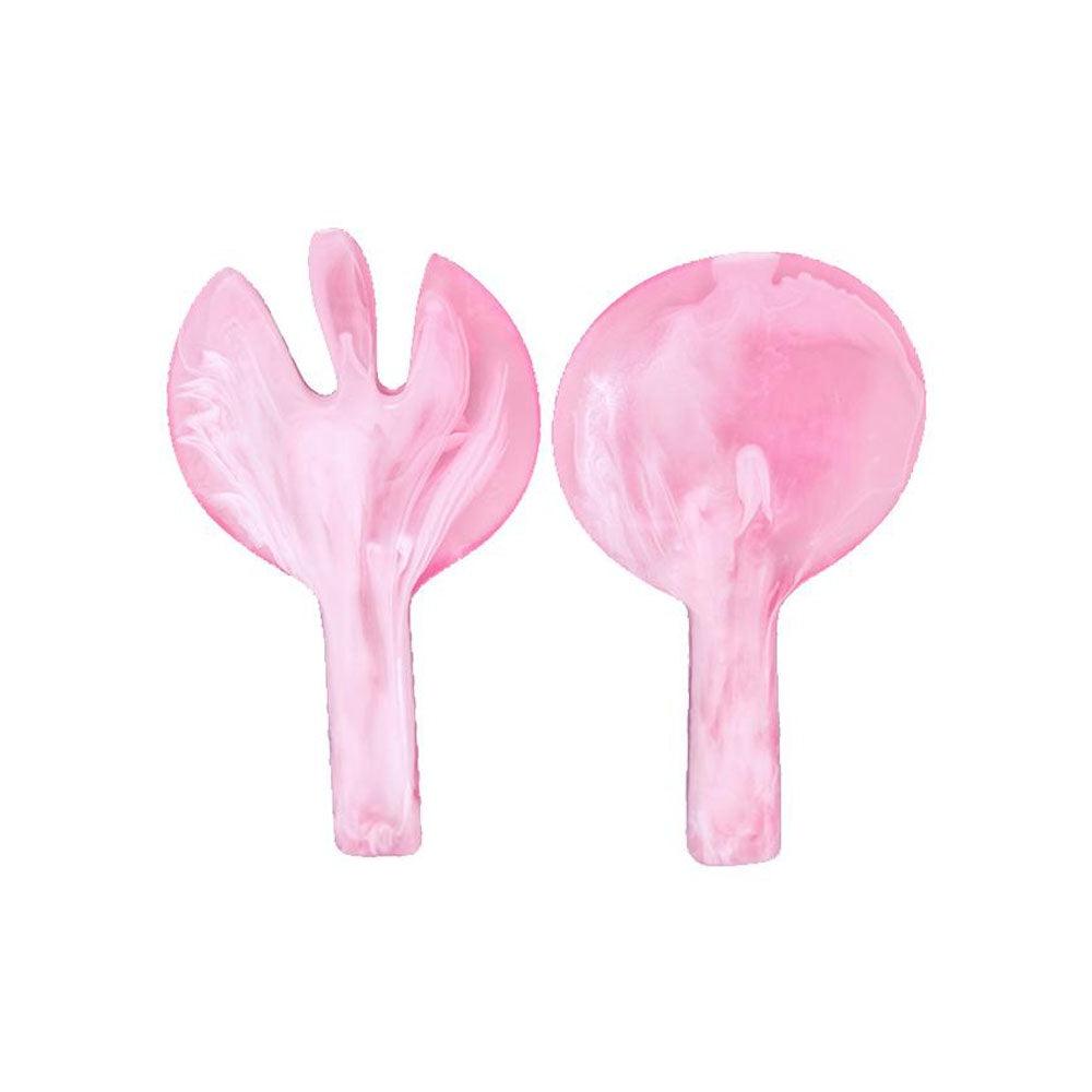 RSTC  Short Handle Salad Servers | Pink Swirl available at Rose St Trading Co