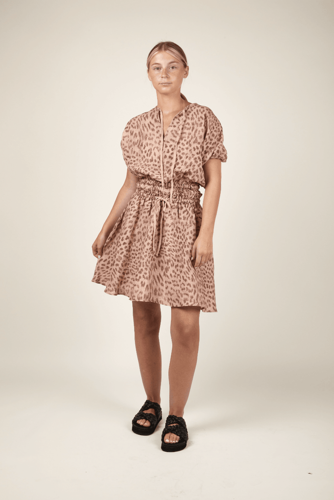 Walnut  Sicily Dress | Leopard available at Rose St Trading Co