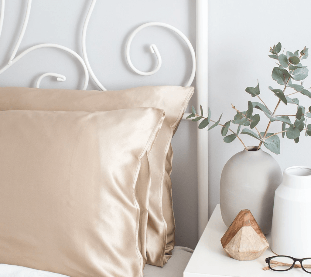 The Goodnight Co.  Silk Pillowcase | Shimmering Nude available at Rose St Trading Co