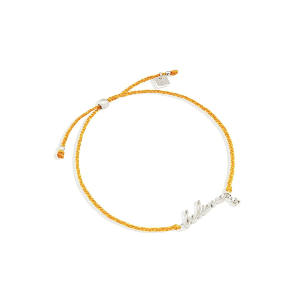 By Charlotte  Silver Believe Cord Bracelet available at Rose St Trading Co