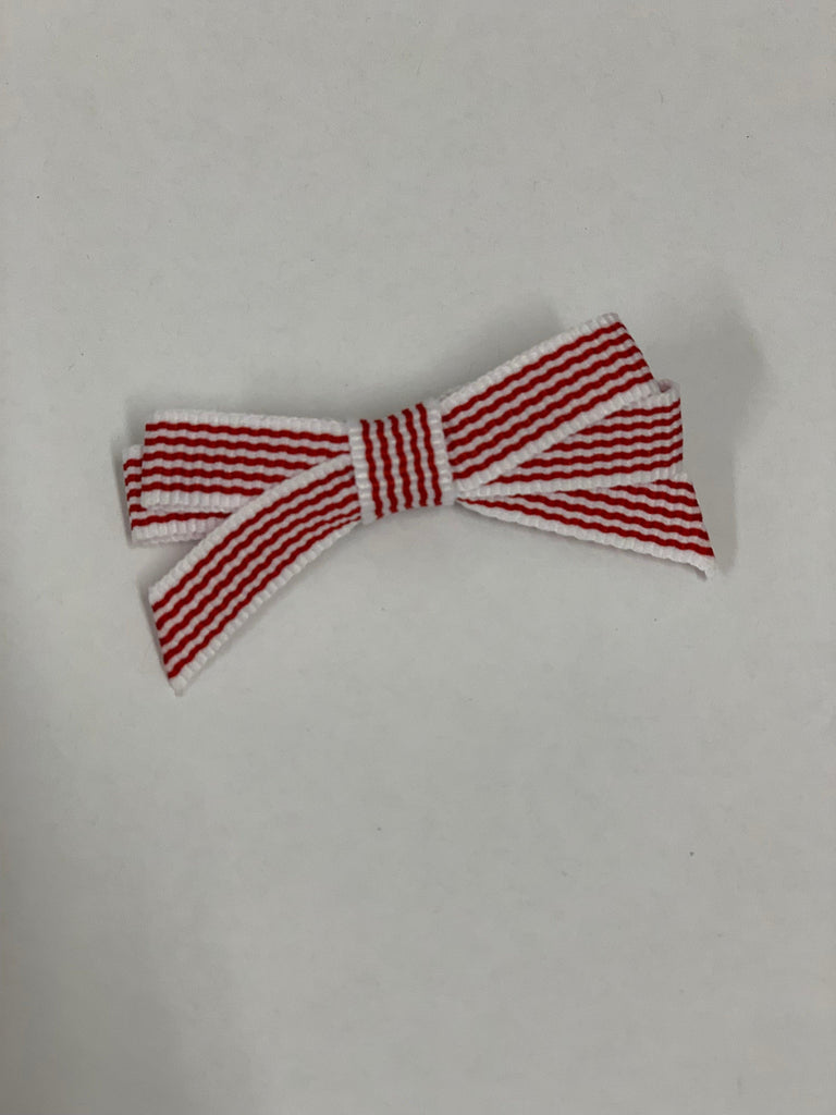Rose St Trading Co Red Stripe Small Grosgrain Ribbon Bows | Assorted Colours + Patterns available at Rose St Trading Co