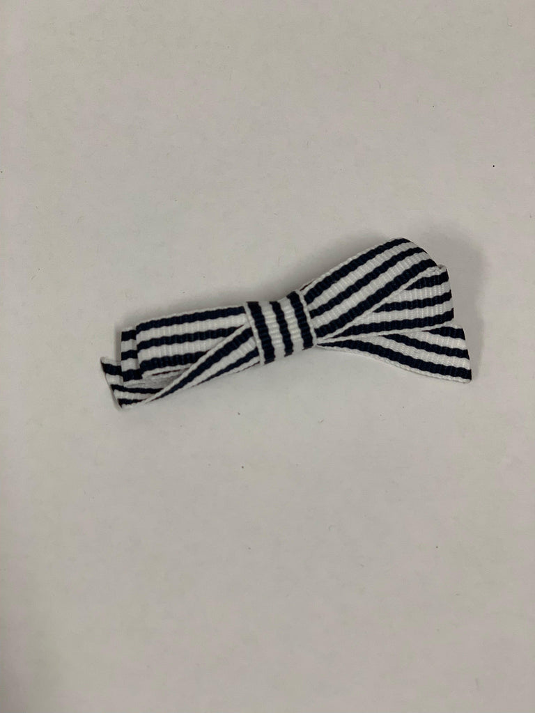 Rose St Trading Co Blue + White Stripe Small Grosgrain Ribbon Bows | Assorted Colours + Patterns available at Rose St Trading Co