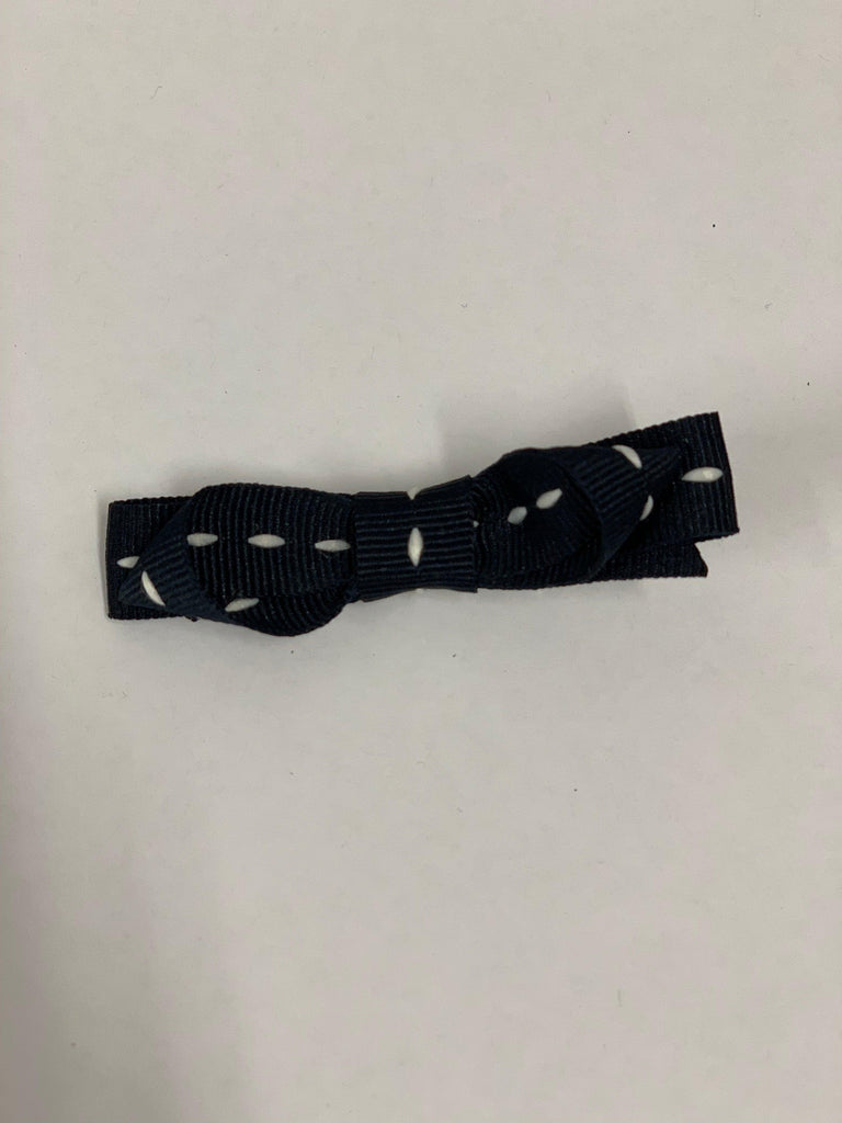 Rose St Trading Co Navy Single Dash Small Grosgrain Ribbon Bows | Assorted Colours + Patterns available at Rose St Trading Co