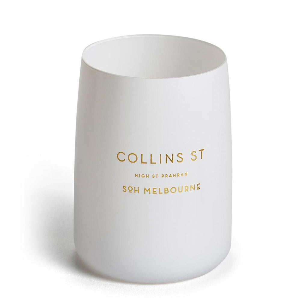 SOH  SOH Collins St. Candle | White Matte Vessel available at Rose St Trading Co
